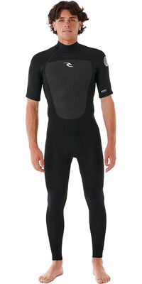 2024 Rip Curl Mens Omega 2/2mm Back Zip Short Sleeve Wetsuit 15ZMFS - Black